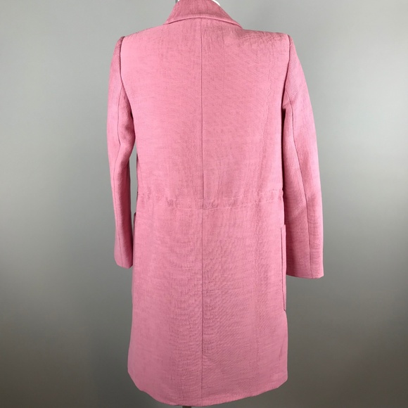 Zara Basic Textured Weave Coat Jacket Pink Size XS - Picture 6 of 7